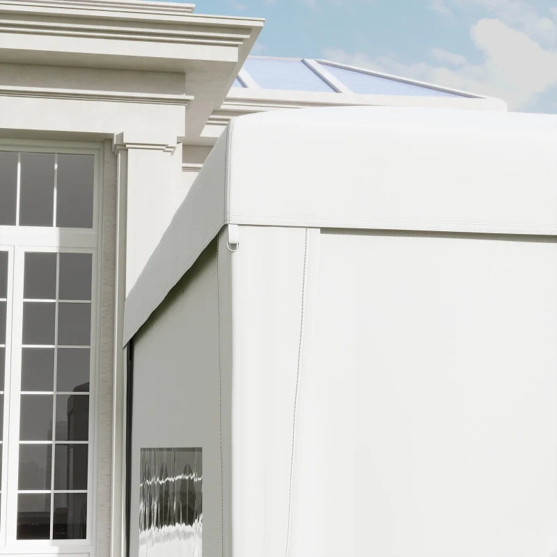 Gazebo Pieghevole Impermeabile 3x3 m con 4 Pannelli Laterali Bianco