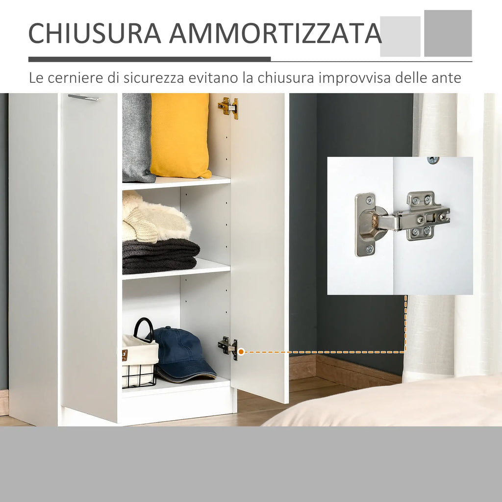 Mobile Dispensa Bianco con 2 Armadietti e Mensole