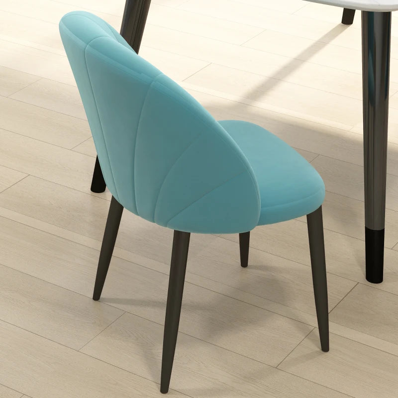 Set di 2 Sedie Imbottite Stile Nordico in Tessuto Effetto Lino