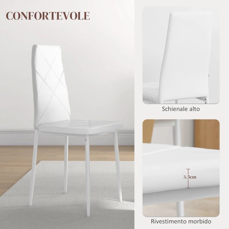Set 2 Sedie da Pranzo Moderne in Ecopelle