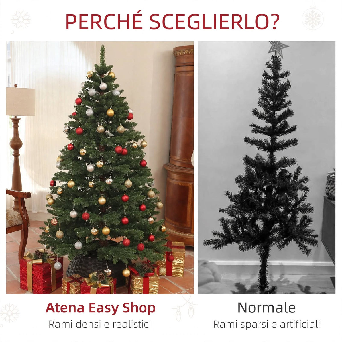 Albero di Natale Artificiale 180 cm con 1050 Rami