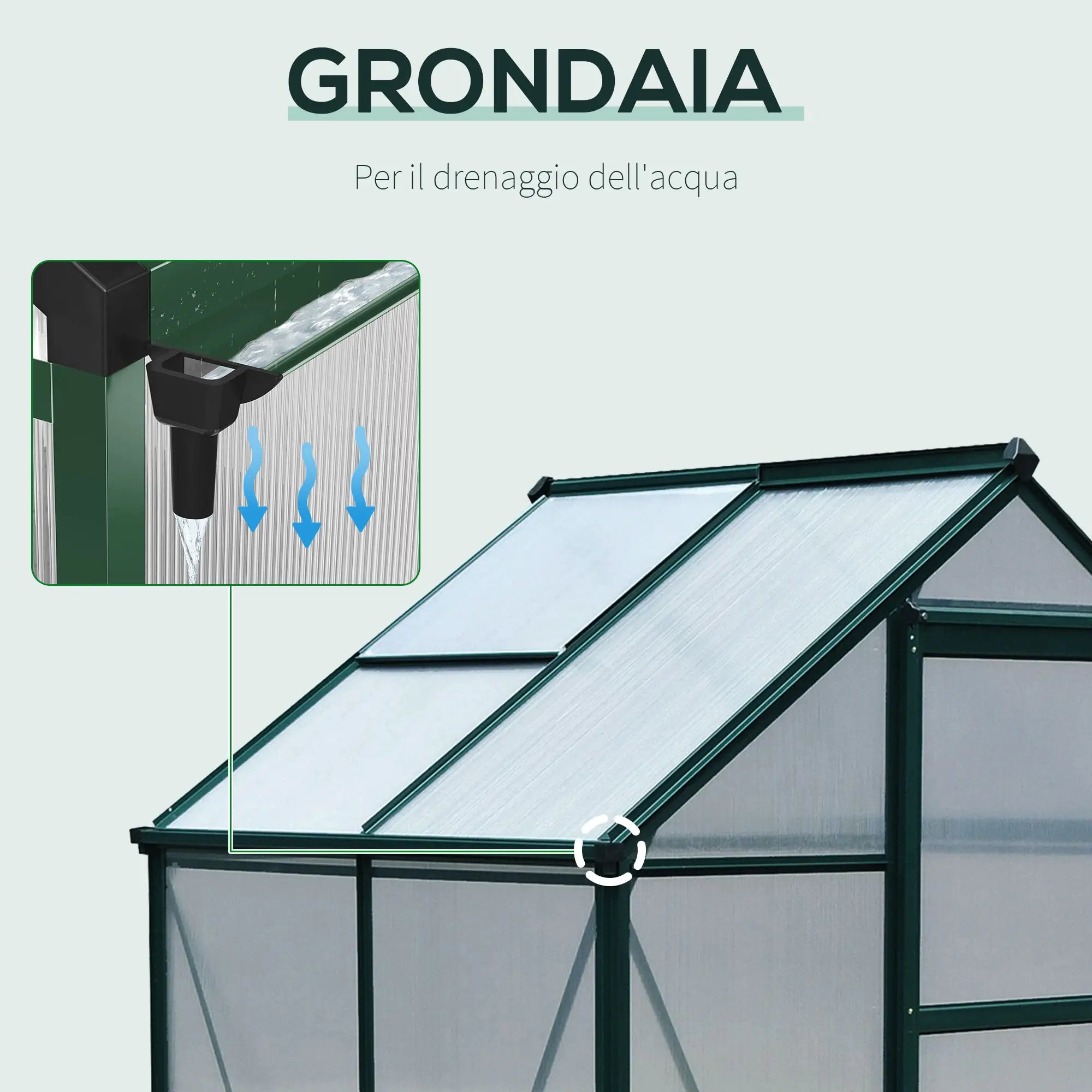 Serra da Giardino in Policarbonato Anti-UV con Struttura in Alluminio