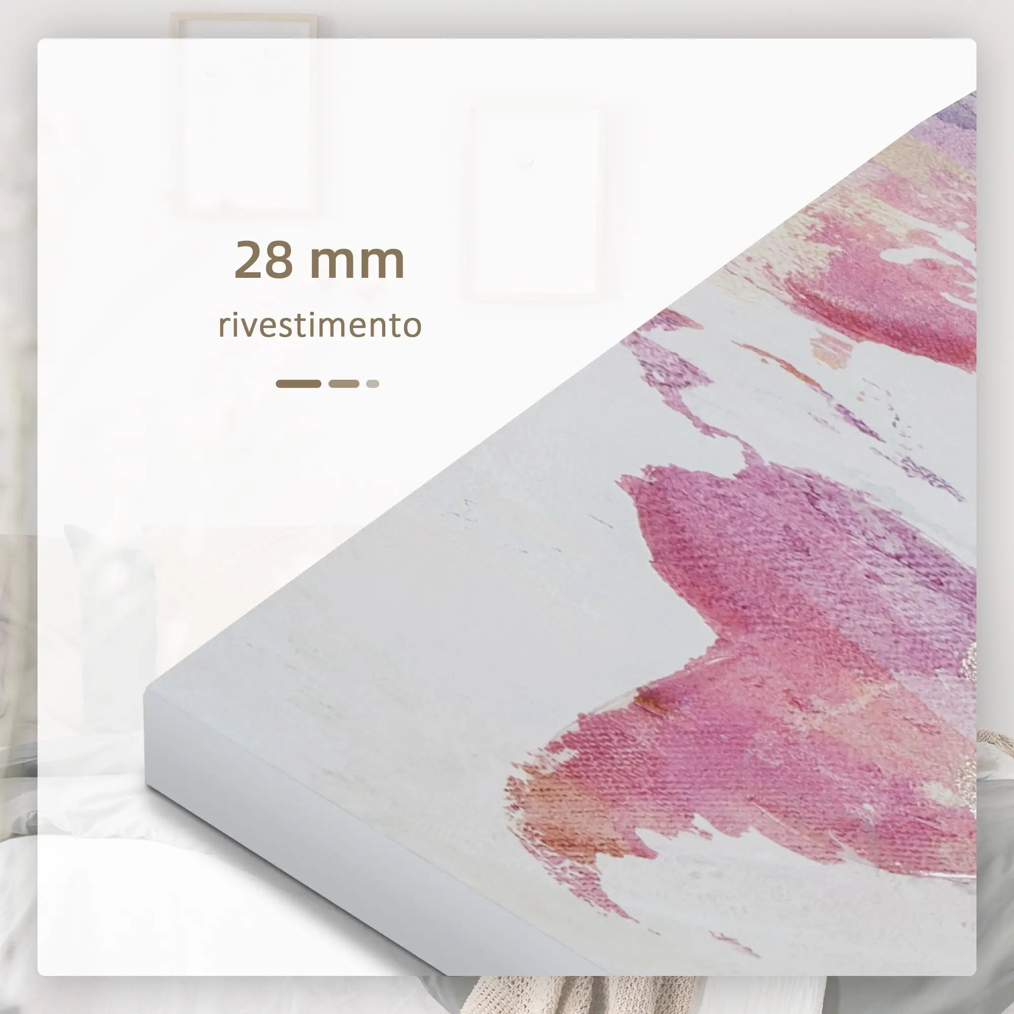 Set di 3 Stampe su Tela con Telaio in Legno di Pino Multicolore 80x40 cm