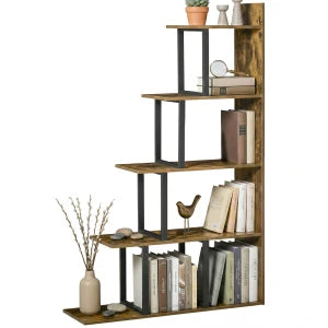 Libreria a Scala con 5 Ripiani dal Design Moderno per Soggiorno, Studio e Ufficio
