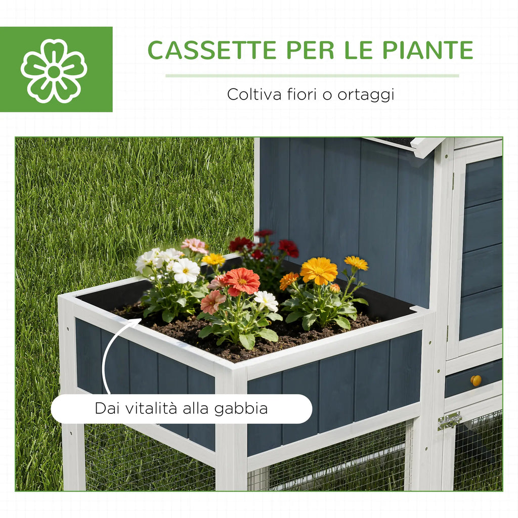 Pollaio Prefabbricato in Legno con Nido per la Cova e Area Esterna