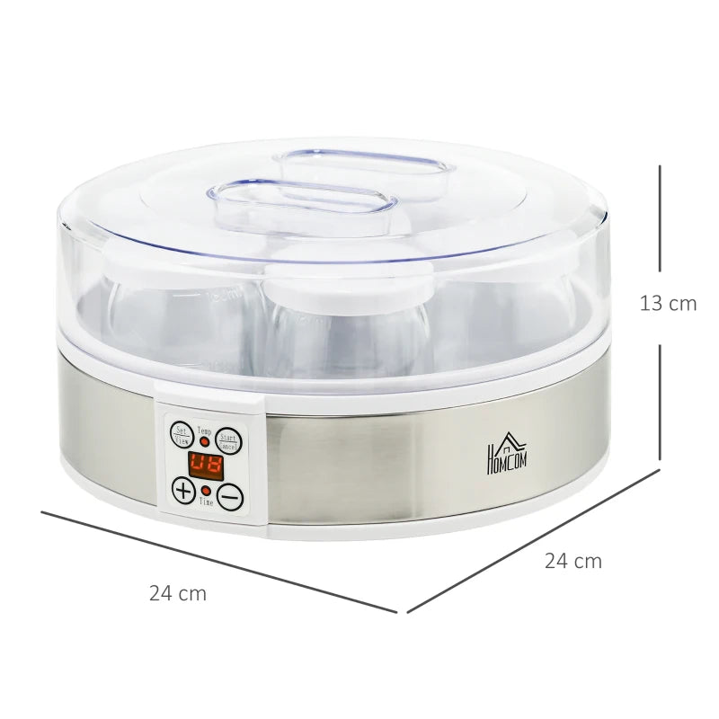 Yogurtiera Elettrica da 1,5 Litri con 7 Vasetti e Display Digitale