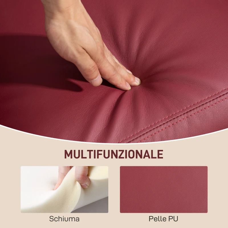 Poltrona Relax Massaggiante Reclinabile con 8 Programmi e Telecomando Rossa