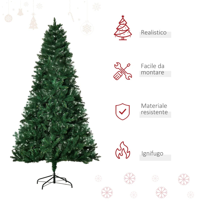Albero di Natale Artificiale Pieghevole 210 cm