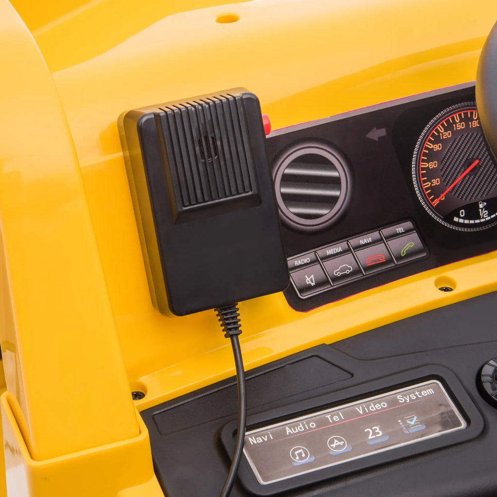 Camion Elettrico Caterpillar 12V per Bambini con Telecomando, Benna, Pala, Luci LED e Musica