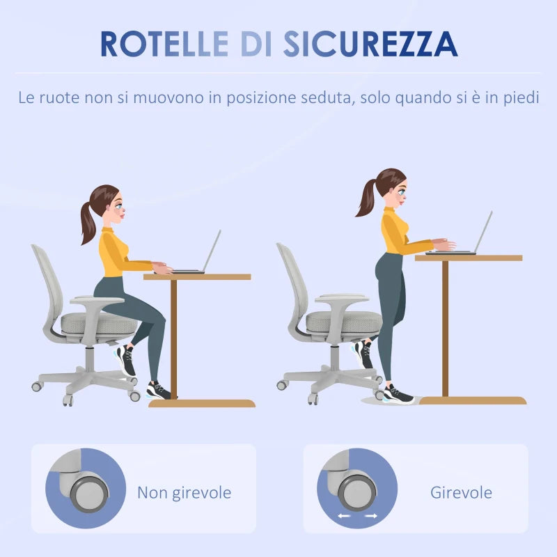Sedia da Ufficio Ergonomica Reclinabile con Rotelle