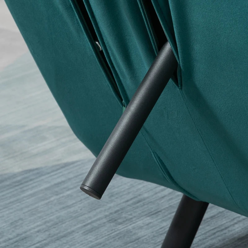 Divano Letto Matrimoniale 3 in 1 in Tessuto Effetto Velluto Verde con Schienale Regolabile