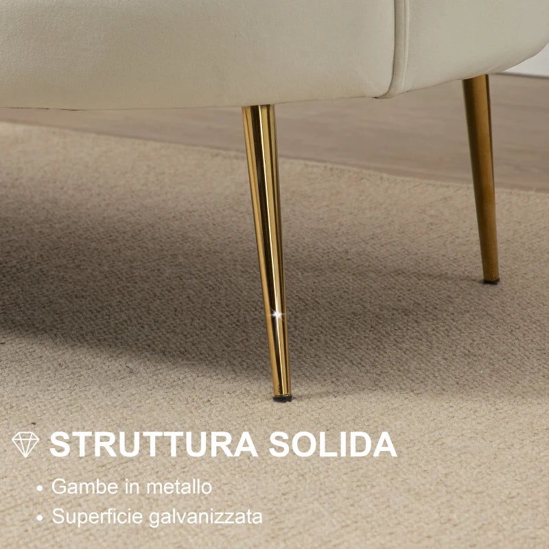 Divano Vintage 2 Posti in Velluto Stile Industrial Chic