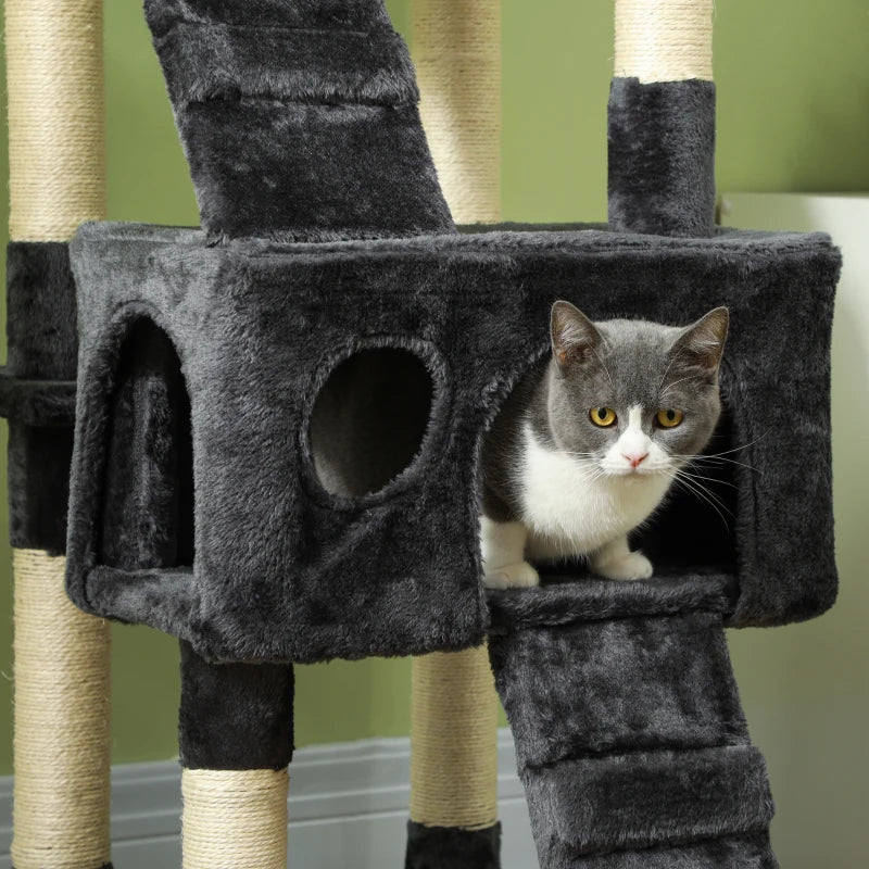 Albero Tiragraffi per Gatti in Peluche e Sisal 170 cm