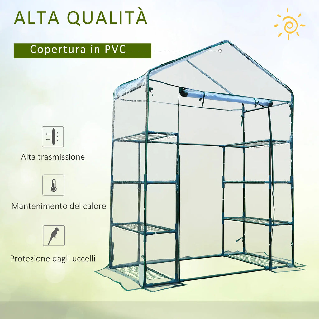 Serra da Giardino in Acciaio e PVC con Porta Avvolgibile