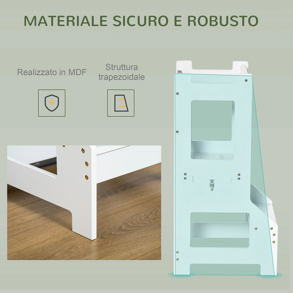 Scala Montessori 2 in 1 con Sgabello e Lavagna