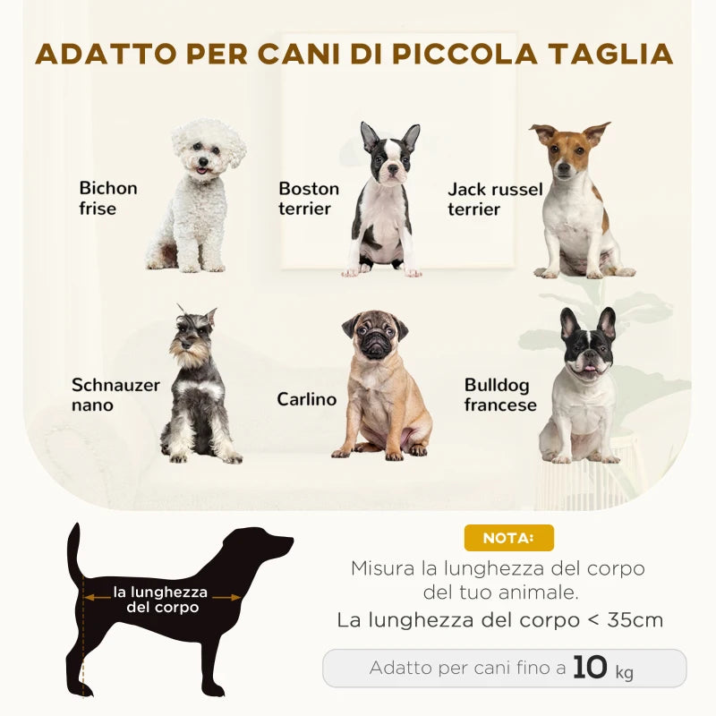 Divano Rialzato per Cani con Portaoggetti 80x40x46 cm