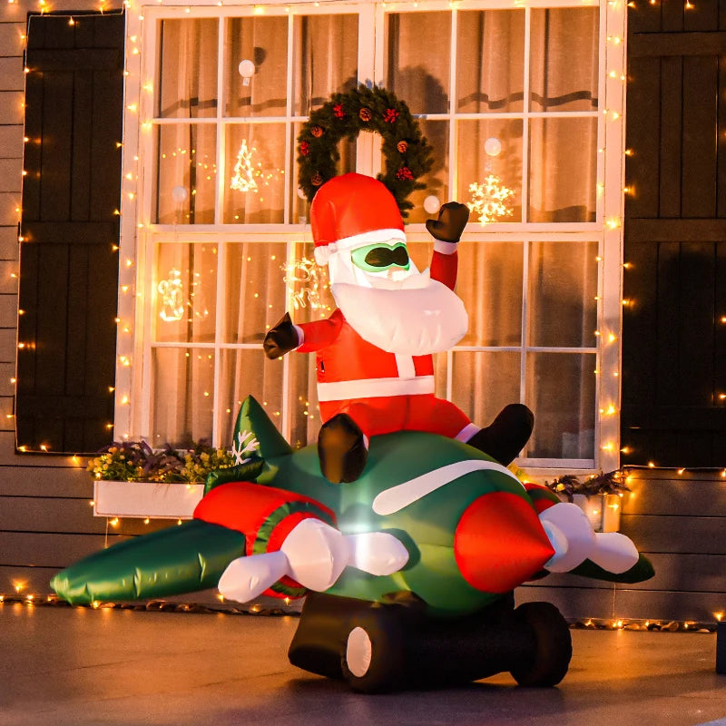 Babbo Natale Gonfiabile con Luci LED Multicolore