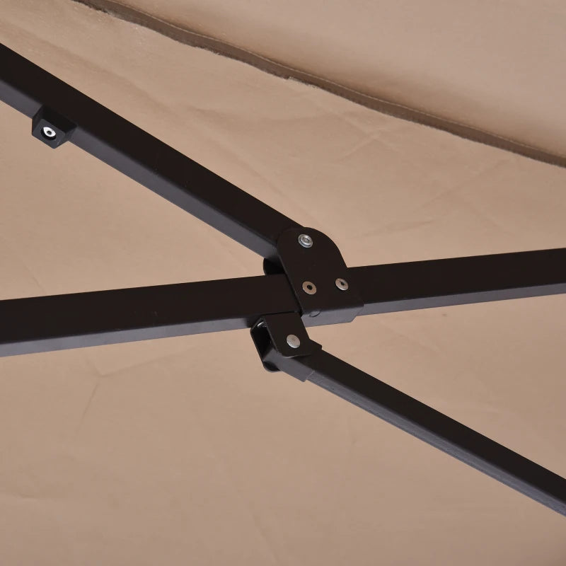 Ombrellone Doppio da Giardino 460×270 cm con Apertura a Manovella, Base a Croce e Protezione Solare
