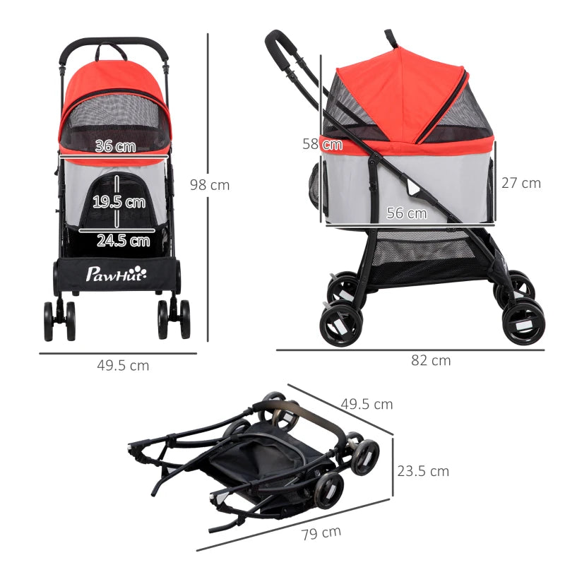 Passeggino Pieghevole Cani con Trasportino Rimovibile