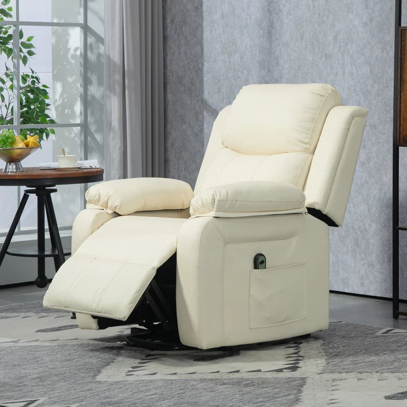 Poltrona Alzapersona Reclinabile Elettrica a 160° con Telecomando Color Crema