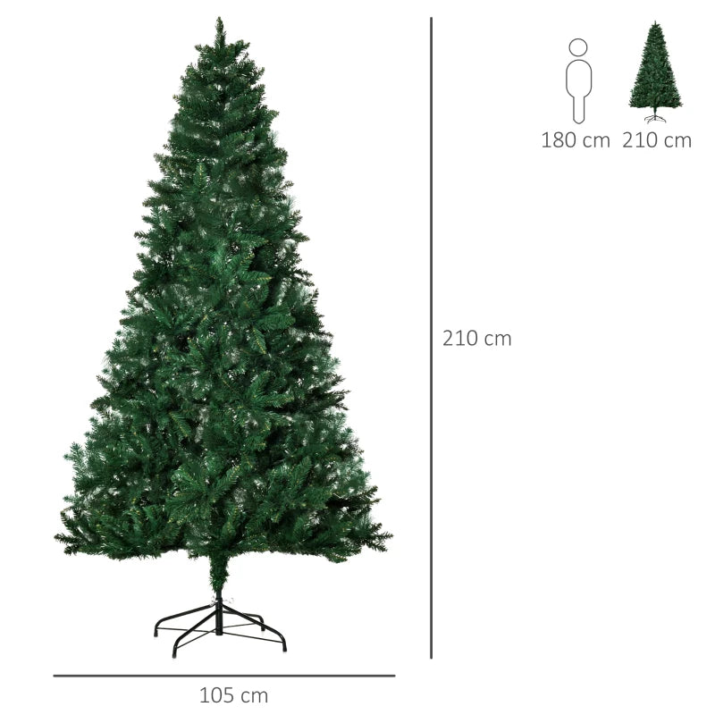 Albero di Natale Artificiale Pieghevole 210 cm