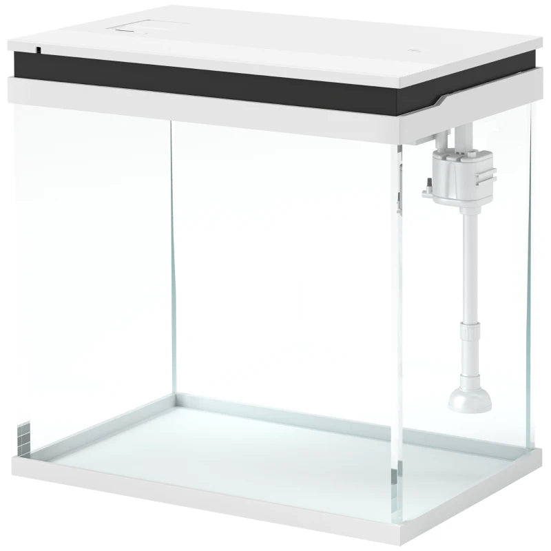 Acquario in Vetro 26 L con LED, Filtro e Pompa per Pesci Rossi