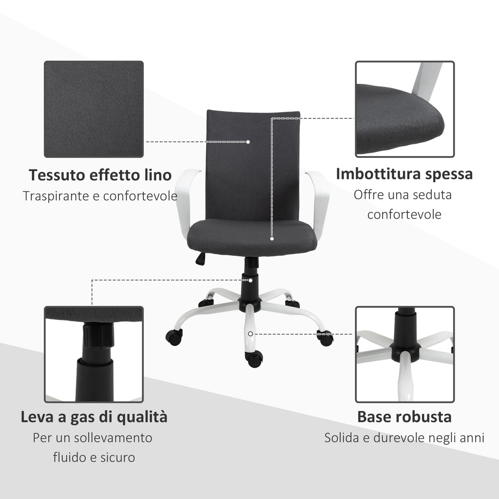 Sedia da Ufficio Ergonomica e Girevole con Altezza Regolabile