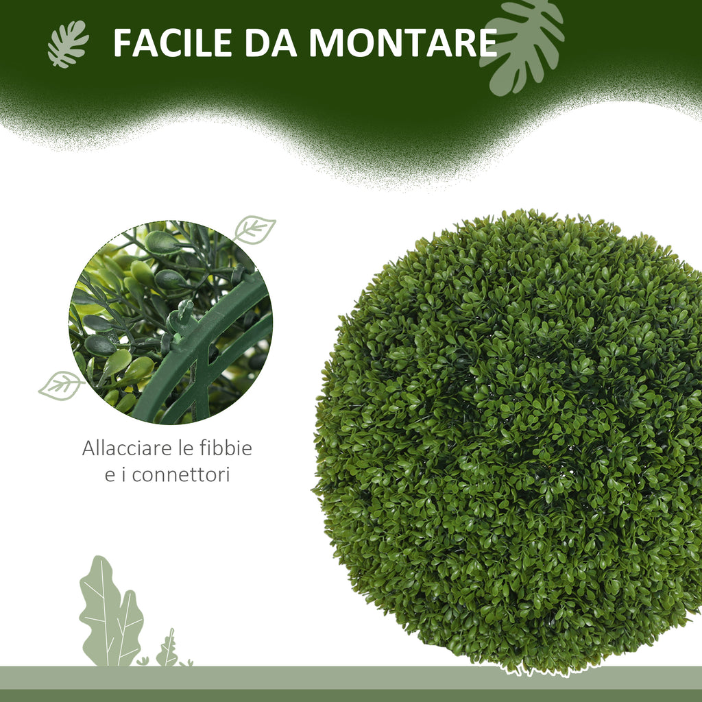 Set 2 Sfere di Bosso Artificiali con Protezione UV