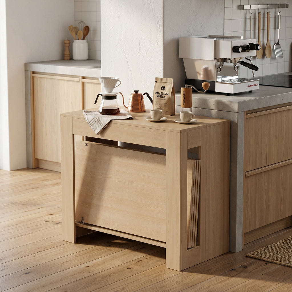 Tavolo Consolle Allungabile Effetto Legno Chiaro