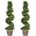 Set 2 Cipressi Artificiali a Spirale con Vaso 120 cm