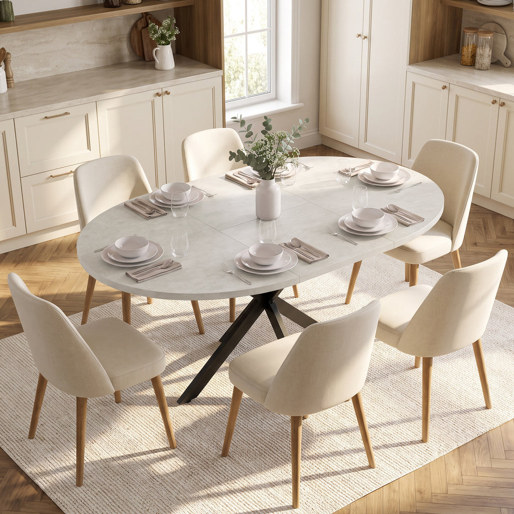 Tavolo da Pranzo Allungabile 4-6 Posti Grigio Cemento
