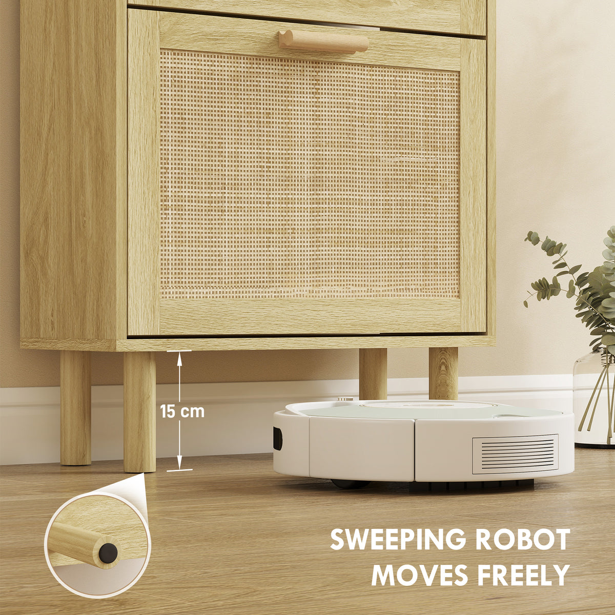 Scarpiera Stretta Rovere con 2 Cassetti Ribaltabili