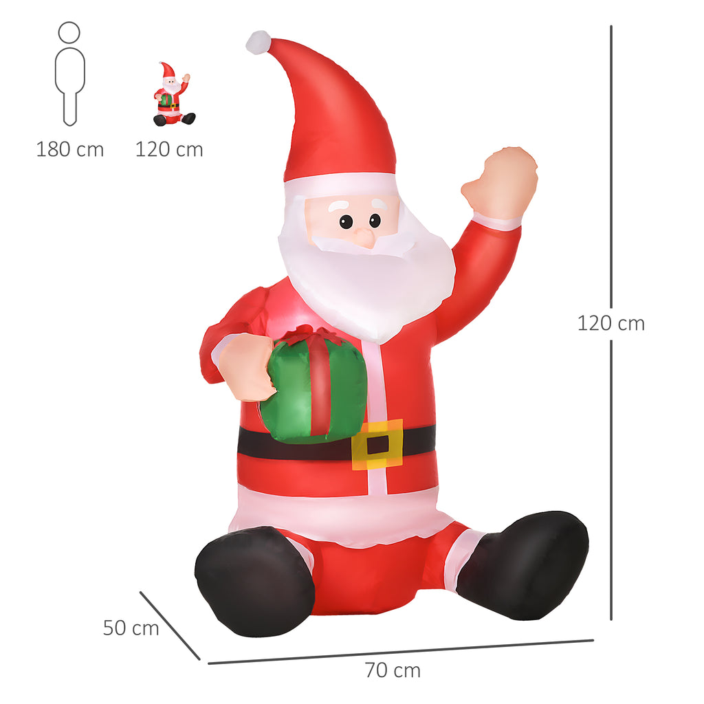 Babbo Natale Gonfiabile Impermeabile 120 cm con Luci LED