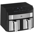 Friggitrice ad Aria 8L con Timer e Temperatura Regolabile, in Acciaio e Plastica, 38.8L x 36.3x31.1 cm, Nero