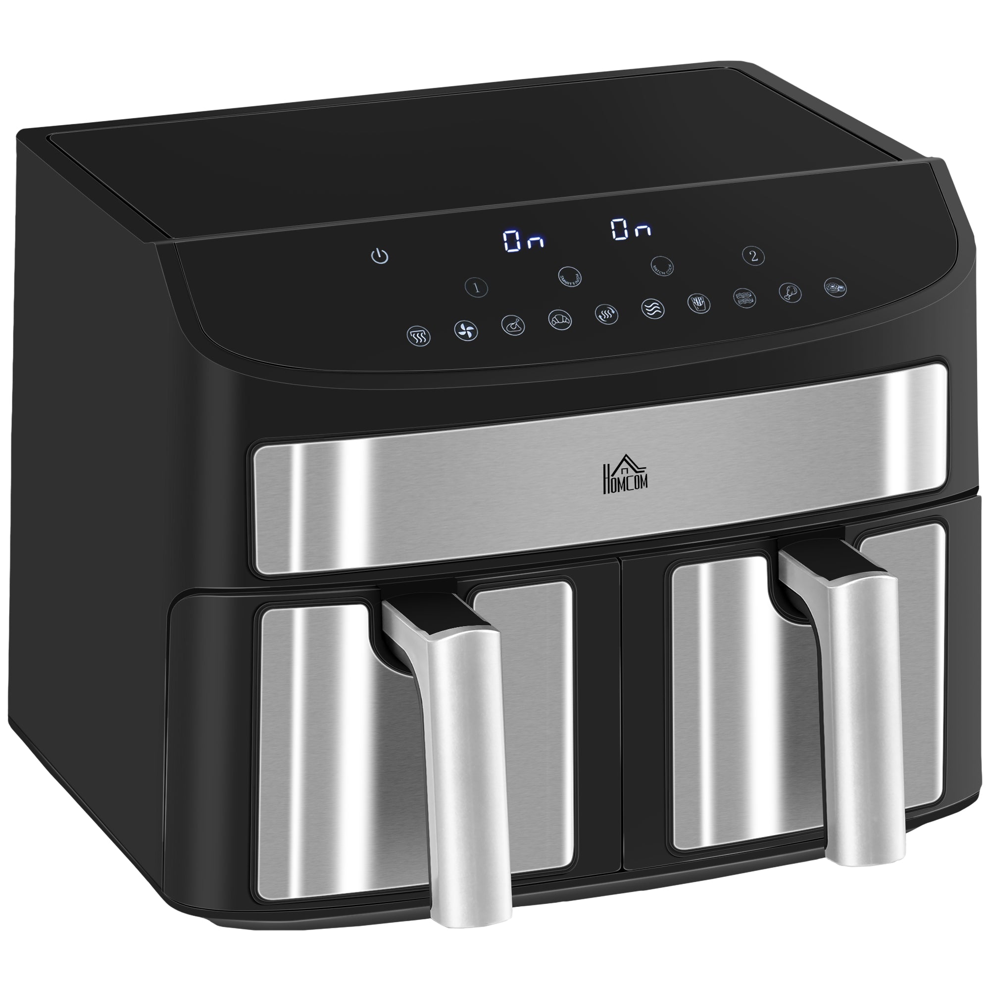Friggitrice ad Aria 8L con Timer e Temperatura Regolabile, in Acciaio e Plastica, 38.8L x 36.3x31.1 cm, Nero