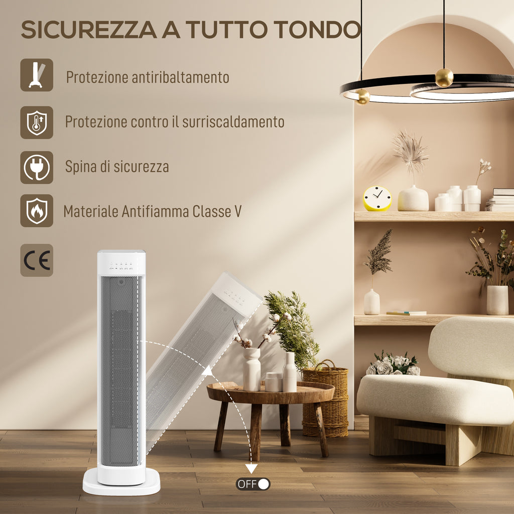 Termoventilatore Ceramico 2000W con Timer e Telecomando