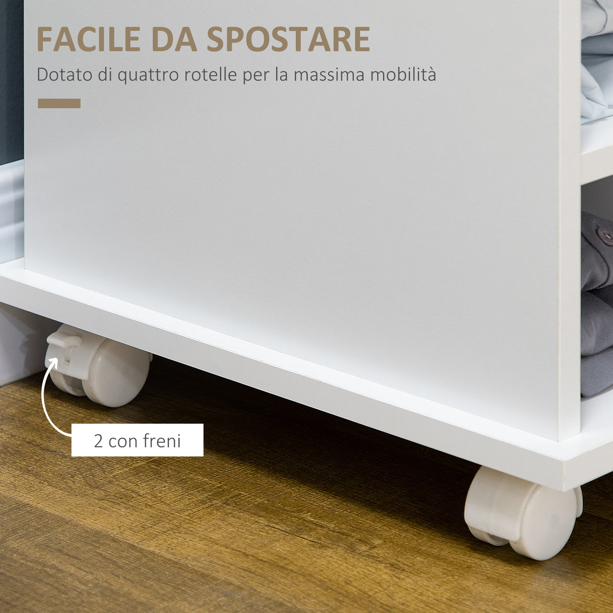 Carrello da Cucina con Armadietto e Ripiani Regolabili