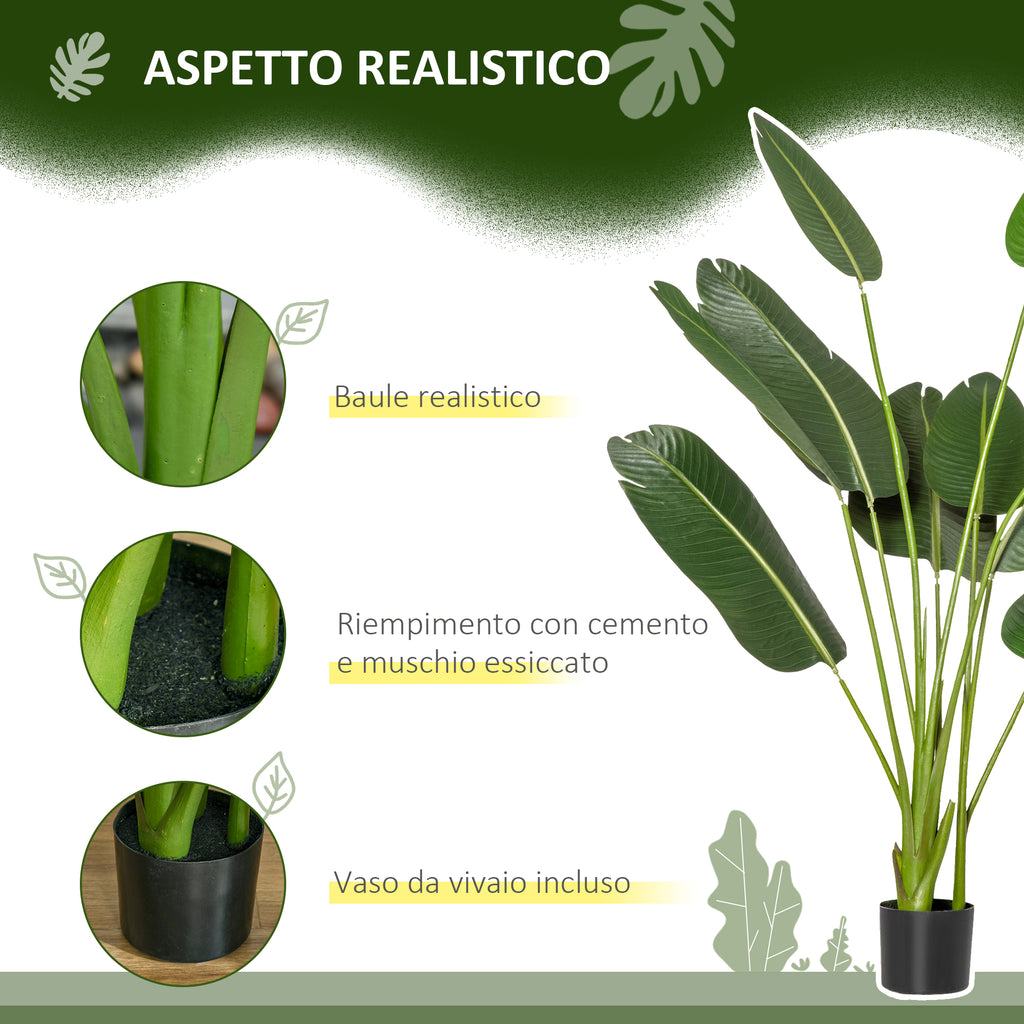 Pianta Artificiale Banano da 160 cm con Vaso
