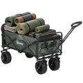 Carrello da Giardino Pieghevole 95 L con Pannello Apribile e Telaio in Acciaio