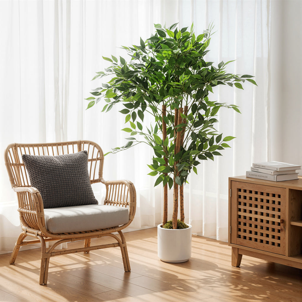 Pianta Artificiale di Baniano 120 cm con Vaso Decorativo