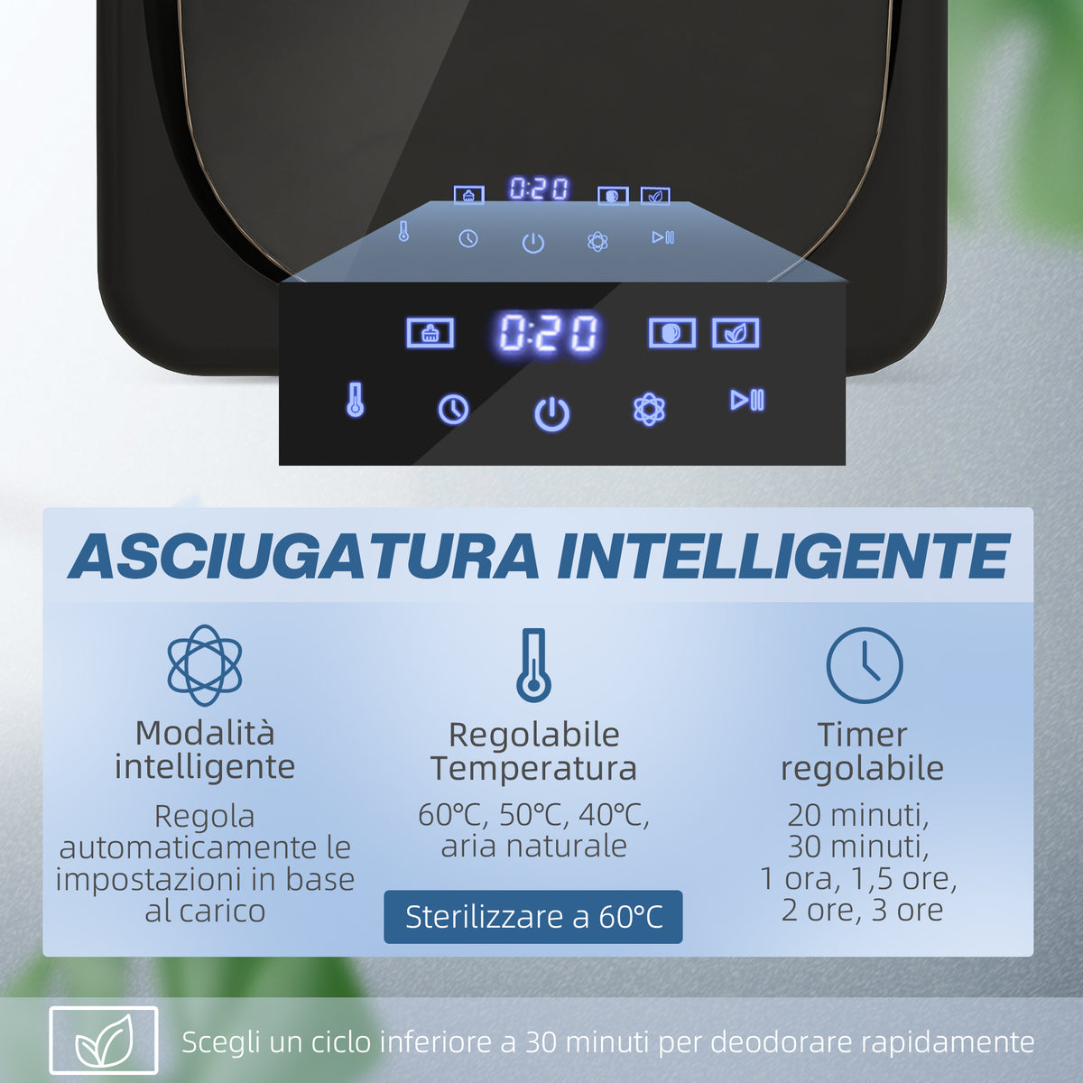 Asciugatrice 4 kg con Disinfezione UV Nera