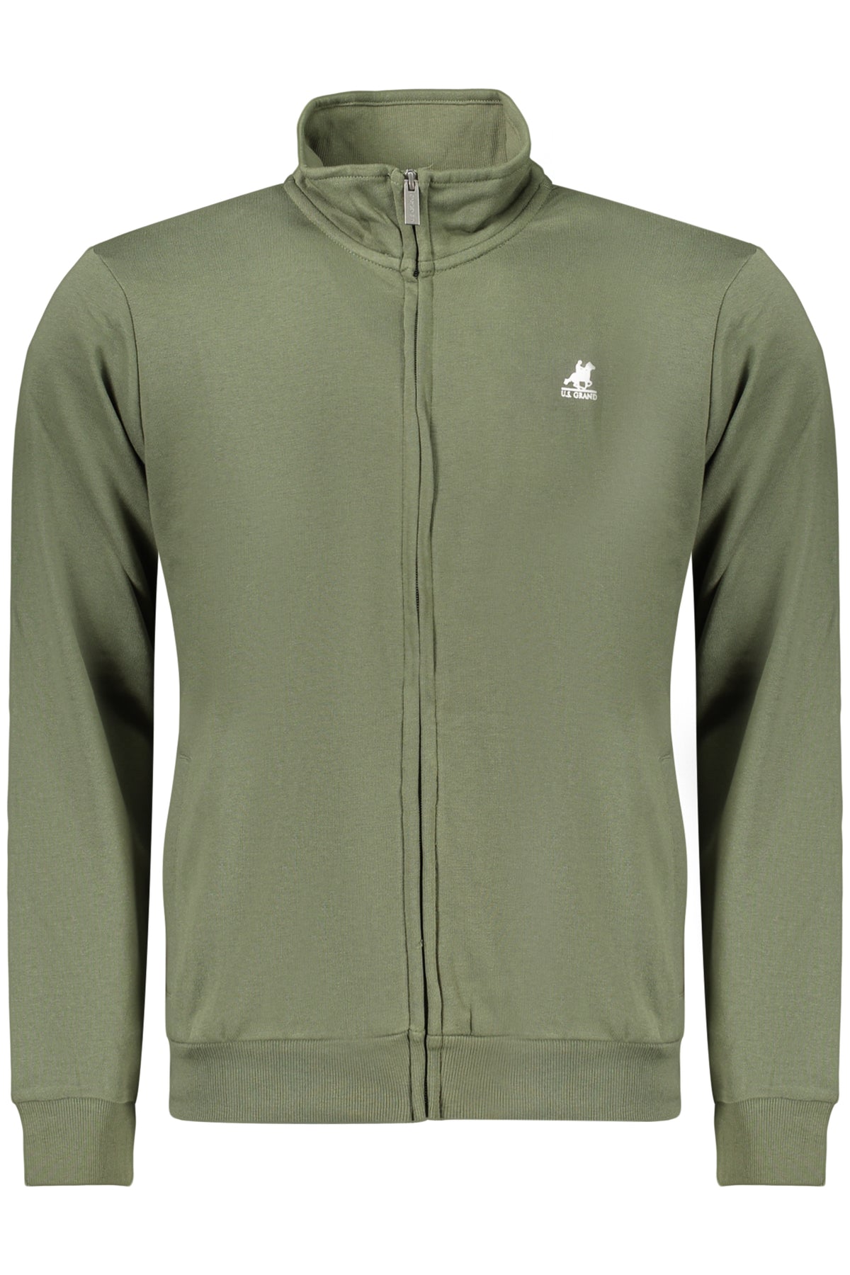 U.S. GRAND FELPA CON ZIP UOMO VERDE
