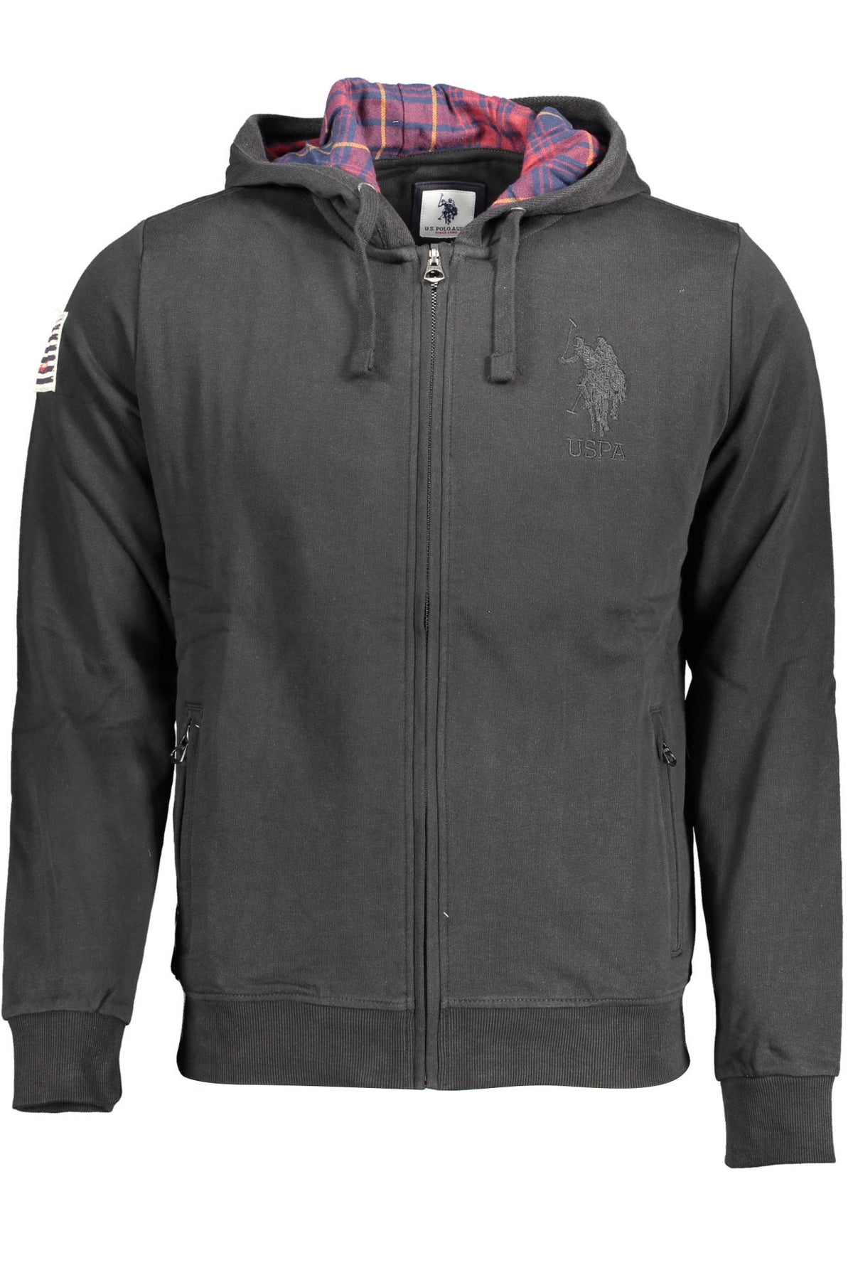 U.S. POLO ASSN. FELPA CON ZIP UOMO NERO