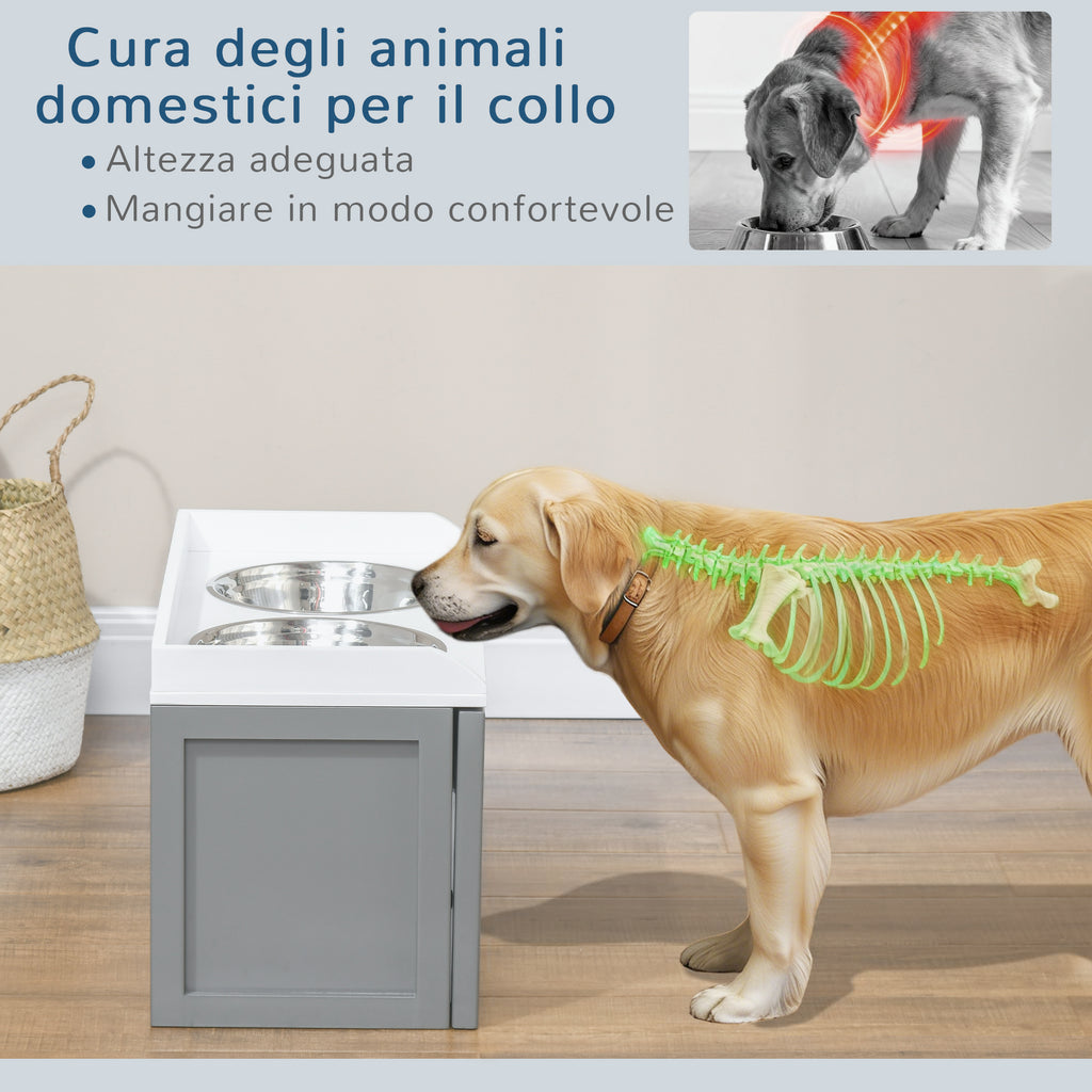 Ciotole Rialzate per Cani con Cassetto