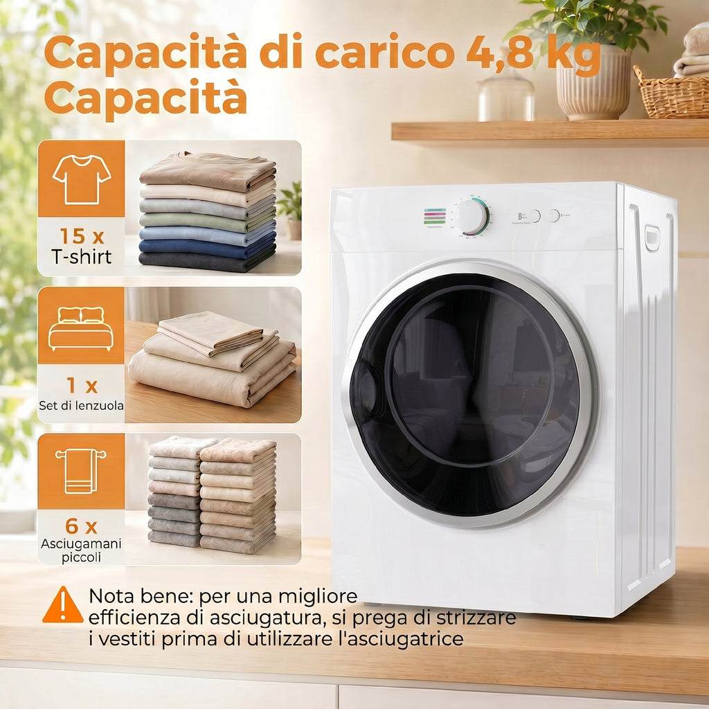Mini Asciugatrice Portatile 4,8 kg 1020 W
