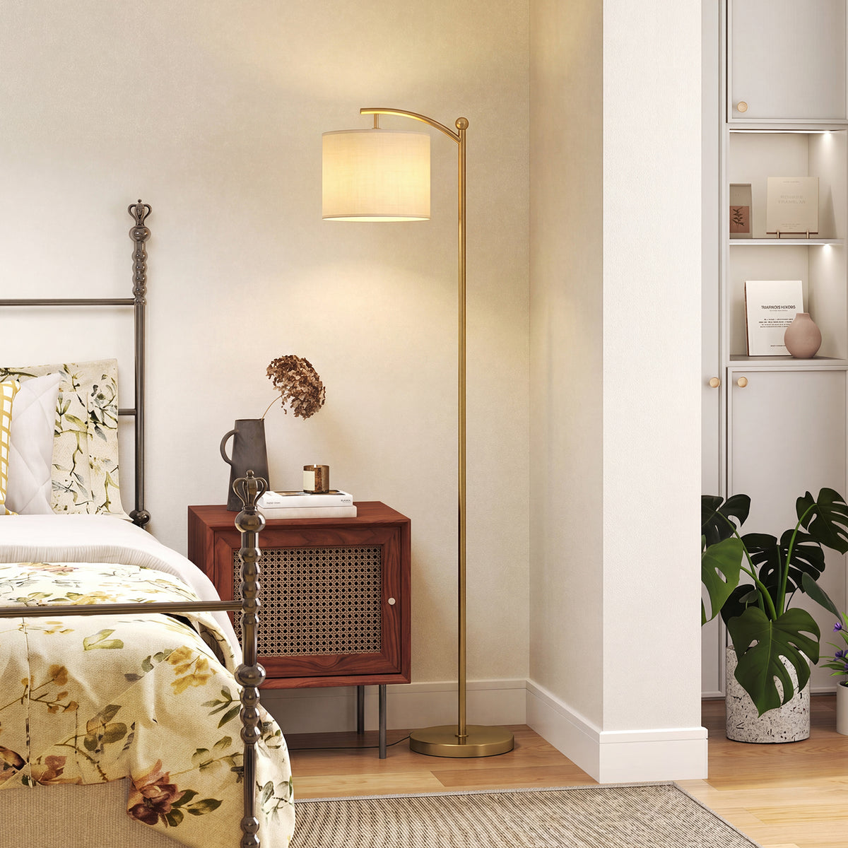 Lampada da Terra LED Oro con Telecomando