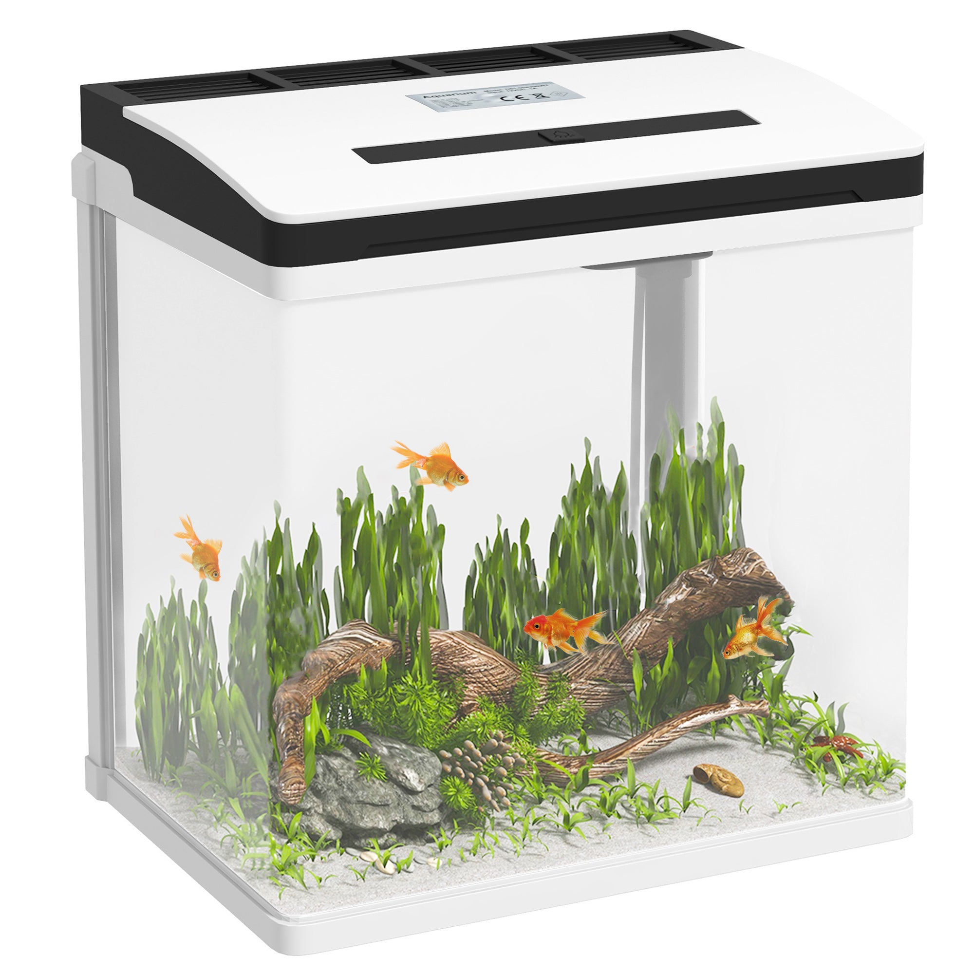 Acquario 13L con Illuminazione LED, Fori di Ventilazione in Vetro HD e ABS