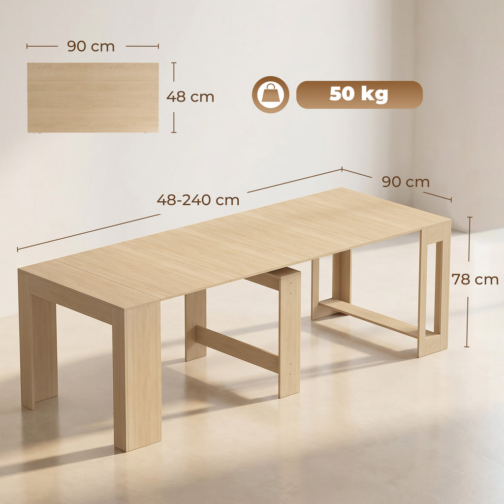 Tavolo Consolle Allungabile Effetto Legno Chiaro