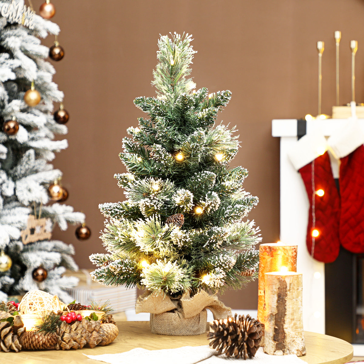 Albero di Natale Mini 60 cm con 35 Luci LED