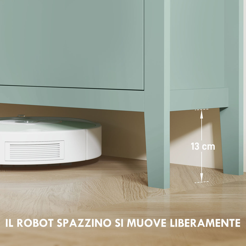 Scarpiera Stretta Verde Salvia con 4 Scomparti